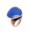 Bronzallure Light Blue Chalcedony Heart Ring for Woman