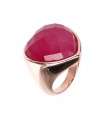 Bronzallure Red Agate Heart Ring for Woman