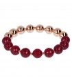 Bronzallure Stretch Variegata Bracelet with Plum Agate for Woman