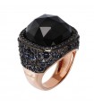 Anello Bronzallure Donna - Preziosa Chevalier con Onice Nero e Nano Gem BluMisura 16