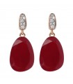 Bronzallure Woman Earrings - Precious Drop with Red Agate and Zircons