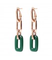 Bronzallure Chain Earrings with Green Chalcedony for Woman