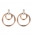 Bronzallure Woman Earrings - Double Circle and Pavè Pendant
