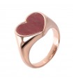 Bronzallure Alba Ring with Rhodonite Domed Heart for Woman