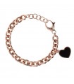 Bronzallure Purity Bracelet with Black Heart Pendant for Woman