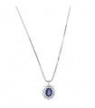 Davite & Delucchi Woman Necklace - in White Gold with Diamonds and Sapphire - 0