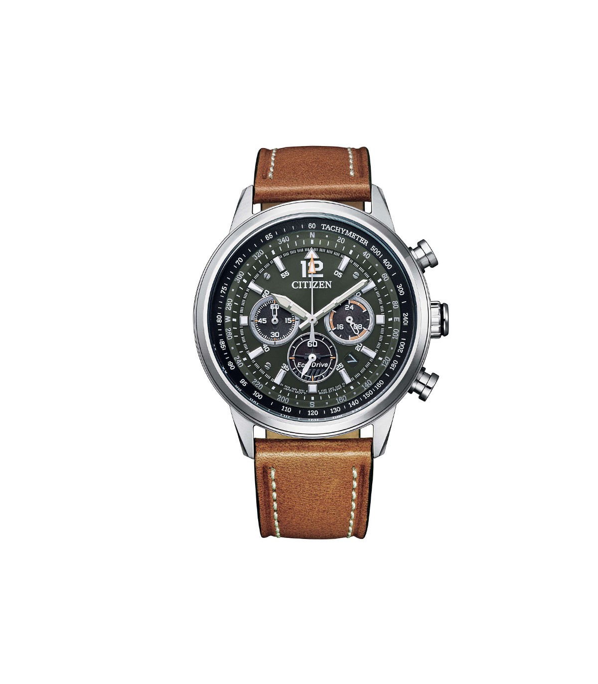 Of Watch 0 Citizen Collection Chrono Aviator Men\'s - Green Eco-Drive - 44mm