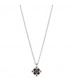 Zancan Necklace for Men - Black Magic Soft in White Gold with Compass Rose - 0