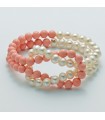 Miluna Women's Bracelet with Pearls and Coral Agglomerate - 0