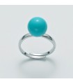 Miluna Woman's Ring - in 925% Silver with Turquoise Agglomerate - 0