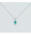 Miluna Women's Necklace with Emerald and Diamonds - 0