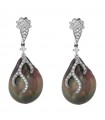 Coscia Earrings with Baroque Tahiti Pearls 16mm and Diamonds for Women - 0