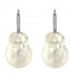 Coscia Earrings with Baroque Australia Pearls 14mm and Diamonds for Women - 0
