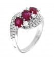 Davite & Delucchi Woman's Ring - in White Gold with Diamonds and Rubies - 0