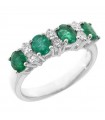 Picca Woman Ring - in White Gold with Natural Diamonds and Emeralds - 0