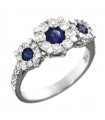 Crivelli Woman Ring - in White Gold with Natural Diamonds and Sapphires - 0