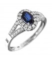 Davite & Delucchi Woman Ring - Rosette in White Gold with Diamonds and Sapphire - 0