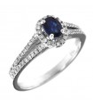 Giorgio Visconti Woman Ring - Rosette in White Gold with Natural Diamonds and Sapphire - 0