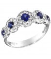 Davite & Delucchi Woman Ring - White Gold Band with Diamonds and Sapphires - 0