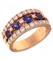 Crivelli Woman Ring - Band in Rose Gold with Natural Diamonds and Sapphire - 0