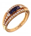 Davite & Delucchi Woman Ring - Band in Rose Gold with Diamonds and Sapphires - 0