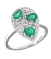 Chirico Woman Ring - in White Gold with Diamonds and Emeralds - 0