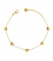 Rue Des Mille Woman's Bracelet - with 5 Hearts Chain Yellow - 0