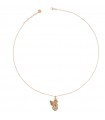 Rue Des Mille Woman's Choker - Angel Pendant with Rose Gold Zircons - 0