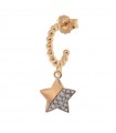 Rue Des Mille Woman's Headband Mono Earring - Star with Rose Gold Zircons - 0