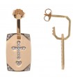 Rue Des Mille Woman's Mono Earring - Madly with Rose Gold Cross Medal - 0