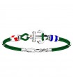 Bracciale Zancan per Uomo - Regata Cordino Kevlar Verde con Ancora e Bandiere Nautiche