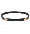 Bracciale Zancan per Uomo - Hi Teck in Acciaio Nero con Spinelli Neri