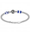 Zancan Bracelet for Men - Atmosphere in Silver with Star and Blue Flags - 0