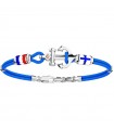 Bracciale Zancan per Uomo - Regata in Kevlar Azzurro con Ancora e Bandiere Nautiche