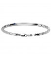 Bracciale Zancan per Uomo - Insignia 925 in Argento Semirigido con Zaffiro Blu