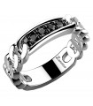 Zancan Ring for Men - Cosmopolitan in Silver Chain with Black Spinels - 0