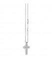 Zancan Necklace for Men - White Gold Insignia with Rood Pendant and Diamonds - 0