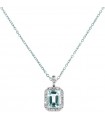 Davite & Delucchi Woman's Necklace - in White Gold with Diamonds and Aquamarine - 0