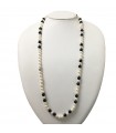 Nimei Woman's Necklace - with 7.5-8 mm Pearls and Black Agate - 0