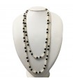 Nimei Woman's Necklace - with 7.5-8 mm Pearls and Black Agate - 0