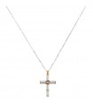 Zancan Necklace for Men - White Gold Insignia with Cross Pendant and Diamonds - 0