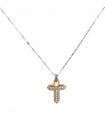 Zancan Necklace for Men - White Gold Insignia with Cross Pendant and Diamonds - 0