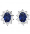 Picca Woman's Earrings - in White Gold with Natural Diamonds and Sapphire - 0