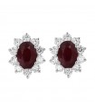 Picca Woman's Earrings - in White Gold with Natural Diamonds and Ruby - 0