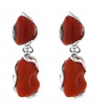 Della Rovere Woman's Earrings - 925% Silver Pendants with Red Coral - 0