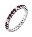 Picca Woman's Ring - Eternity in White Gold with Natural Diamonds and Rubies - 0