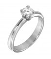 Picca Woman's Solitaire Ring - in White Gold with Natural Diamond - 0